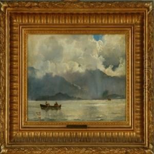Coastal Scenery With Fishermen In A Rowing Boat