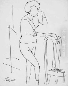 Woman by a Chair by Jerzy Faczynski