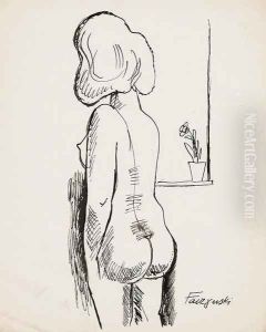 Nude with a Flower by Jerzy Faczynski