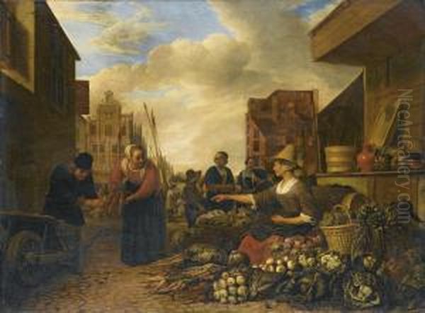 A Vegetable Market by Hendrick Maertensz. Sorch (see Sorgh)