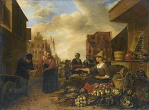 A Vegetable Market by Hendrick Maertensz. Sorch (see Sorgh)