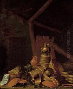 Stillleben Mit Kuchengeraten by Hendrick Maertensz. Sorch (see Sorgh)