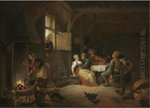 Peasants Merrymaking In A Cottage Interior
