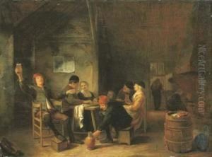 Peasants Merrymaking In A Tavern by Hendrick Maertensz. Sorch (see Sorgh)