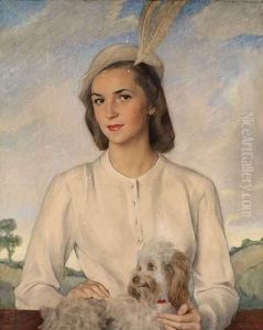 Portrait Of Lady With Terrier
