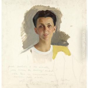 Portrait Of The Artist's Wife, Anna Stepanovna Sorine by Savely Sawelij Sorin /
