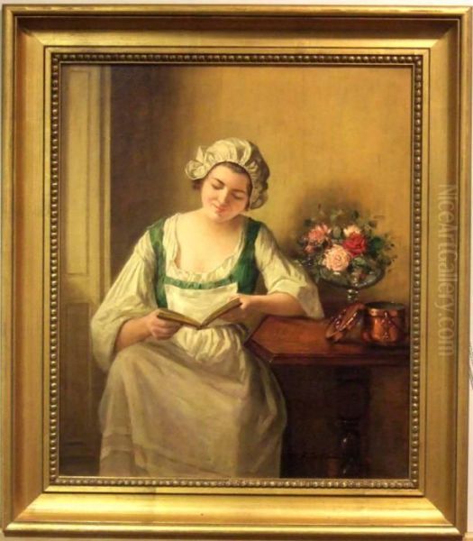 Interior Med Lasande Kvinna. - view 1