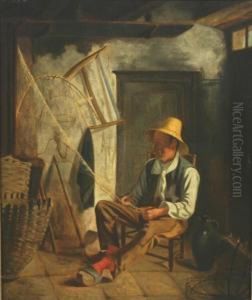 Man Mending A Fishing Net by Albert Sorkau