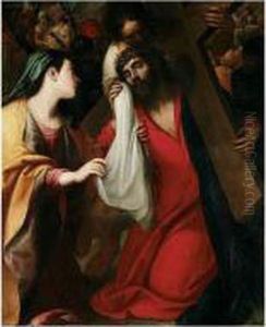 Christ Met By Saint Veronica On The Road To Calvary by Pietro Sorri