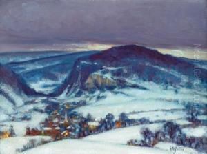 A Winter Evening In The Valley by George William Sotter