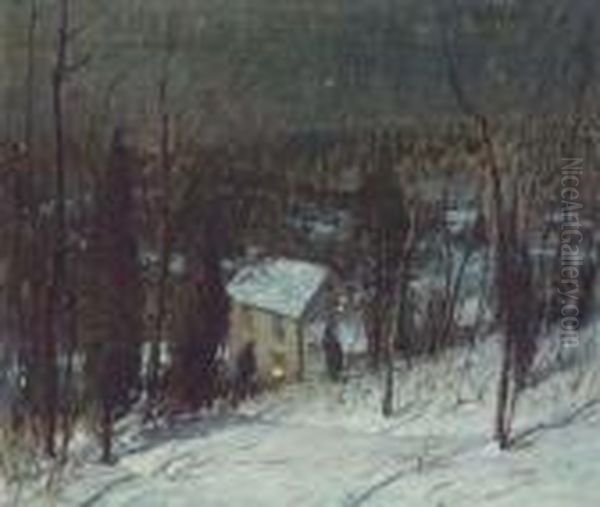 Farmhouse In Winter - view 1