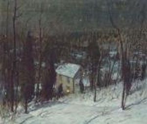 Farmhouse In Winter by George William Sotter