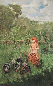 Contadinella Con Tacchini by Giovanni Sottocornola