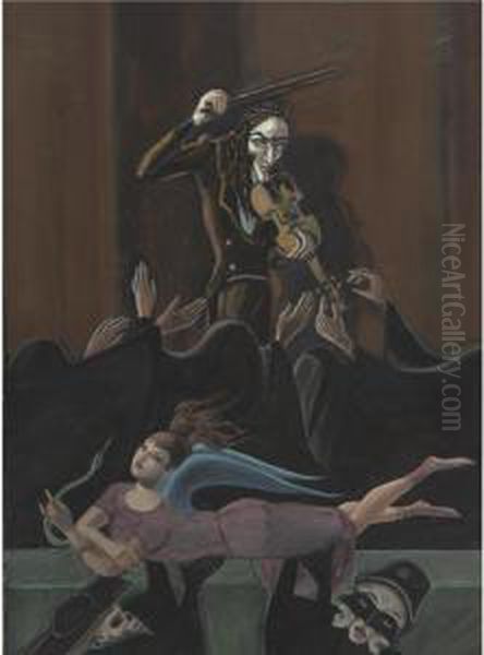 Sketch For Mis-en-scene For The Ballet "paganini" - view 1