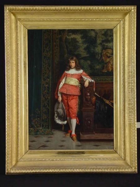 Junger Edelmann In Barocktracht Vor Tapisserie - view 1