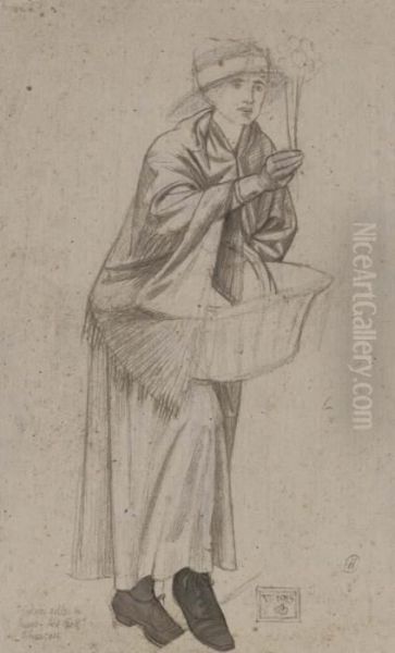 A Study For The Flower Seller In The Fresco - view 1