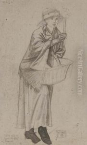 A Study For The Flower Seller In The Fresco