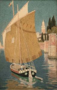 A Venetian Barge by Joseph Edward Southall