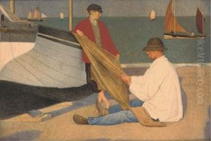Mending The Net by Joseph Edward Southall