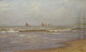 Vapoare De Pescuit Intr-o Zi De Vara by Carl Martin Soya-Jensen