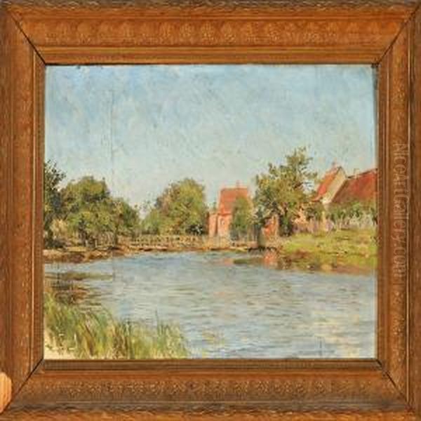 Village Scene Witha Pond - view 1