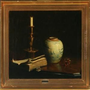 Still Lifewith A Book, A Bojan And A Candlestick