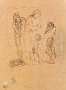 Studio Per " La Bagnante Allospecchio" by Armando Spadini