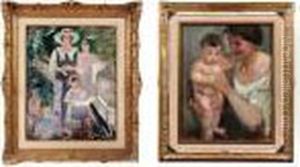 La Moglie E I Bambini In Giardino La Moglie E I Bambini In Giardino
