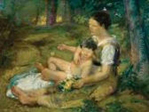Madre E Figlia In Un Prato - view 1