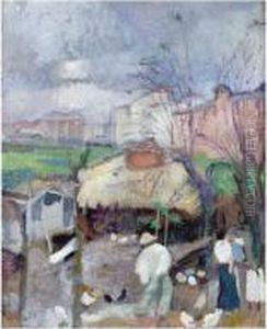 Cour De Ferme, Villa Parioli by Armando Spadini