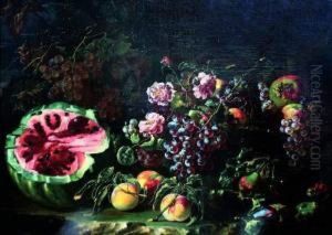 Nature Morte Aux Fruits Et Aux Fleurs by Bartolomeo Castelli Spadino