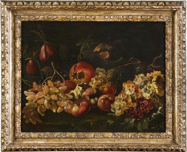 Natura Morta Di Uva, Mele E Melograno - view 1