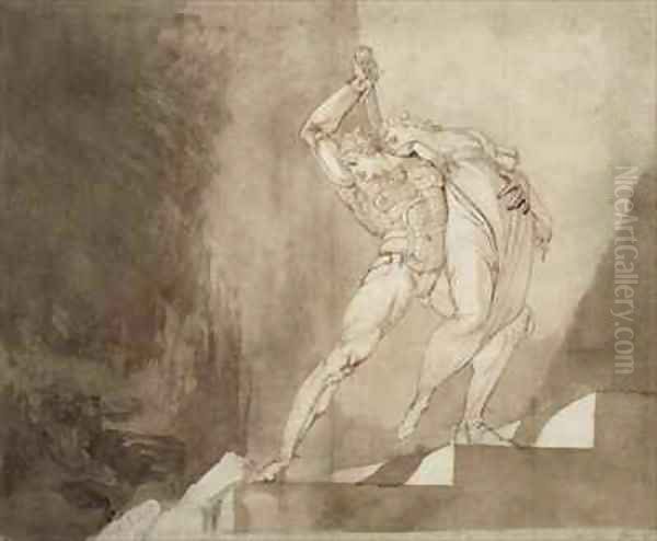 A Warrior Rescuing a Lady - view 1