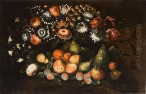Nature Morte De Fleurs Et De Fruits by Giovanni Paolo Castelli Spadino