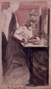 A Courtesan at her Dressing Table