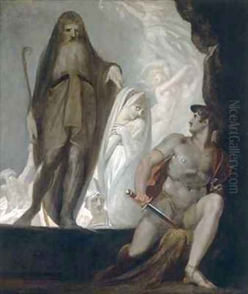 Teiresias foretells the future to Odysseus - view 1