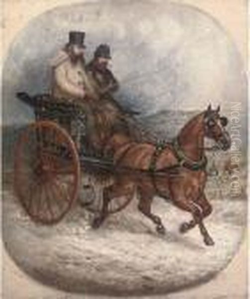 Trotting To The Meet, The Snow Falling - view 1