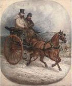 Trotting To The Meet, The Snow Falling by Charles Bilger Spalding