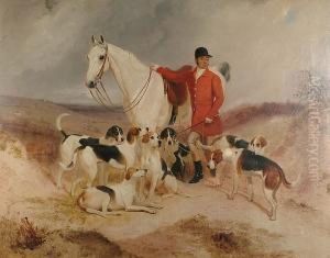 Dick Burton, Huntsman To The
Tidworth Hunt, With His Hunter And Hounds In An Extensive Landscape by Charles Bilger Spalding