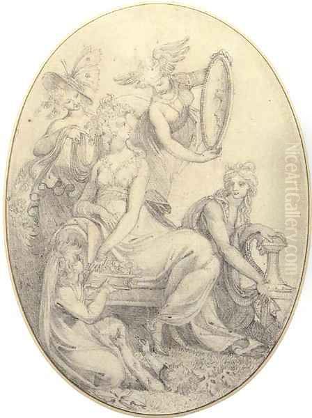 Flora, surrounded by the Four Elements - view 1