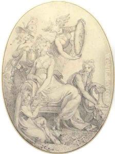 Flora, surrounded by the Four Elements