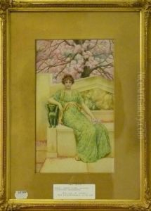 Motiv Av Reraphaelitisk Kvinna. by Herbert Blande Sparks