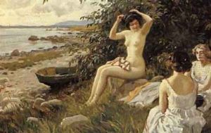 Bathing Beauties on the Beach by Paul-Gustave Fischer