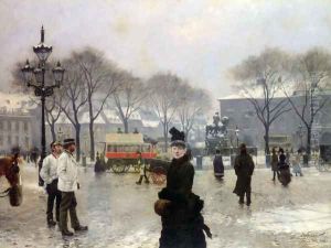 A Winter's Day on Kongens Nytorv Copenhagen by Paul-Gustave Fischer