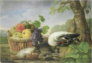 Nature Morte Au Panier De Fruits by Michel Joseph Speeckaert