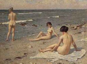 The Three Bathers by Paul-Gustave Fischer