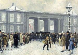 Guards Marching out of Amalienborg Castle (Livgarden marcherer ind mod Amalienborg slotsplads) Guards Marching out of Amalienborg Castle (Livgarden marcherer ind mod Amalienborg slotsplads)