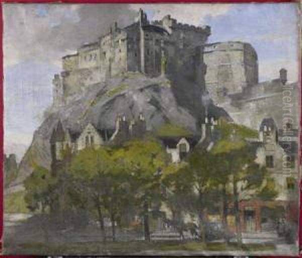 Edinburgh Castle From The Grassmarket - view 1