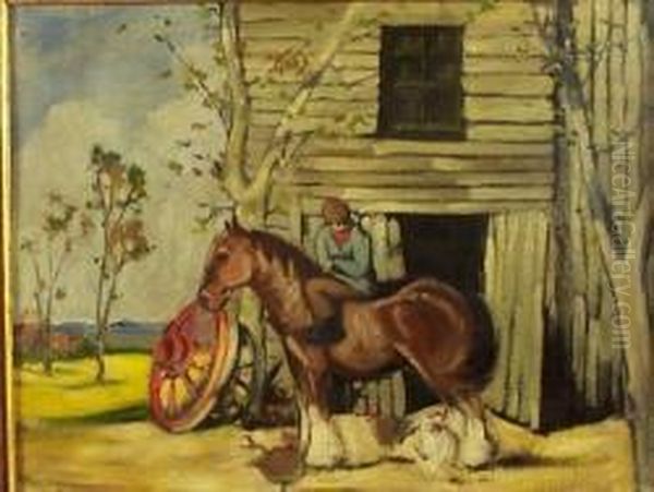 A Farmyard Scene With Horse And Hens - view 1