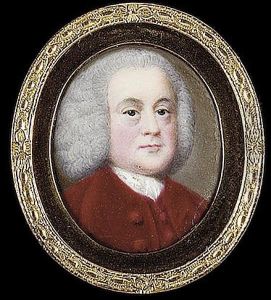 A Gentleman Wearing Red Coat, Matching Waistcoat And White Stock by Gervase Spencer